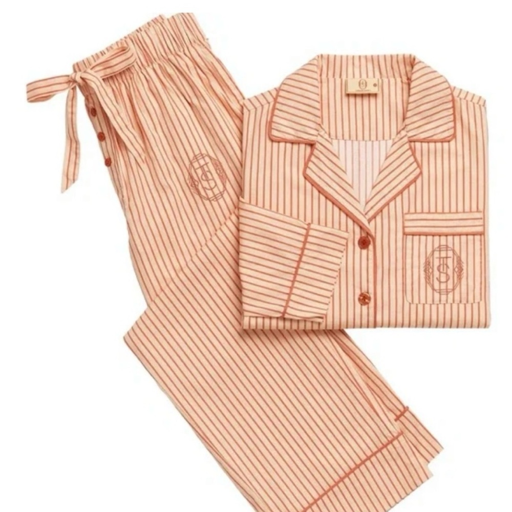 Taylor Swift - Life of a Showgirl Orange Striped Button-Up and Pajamas Set